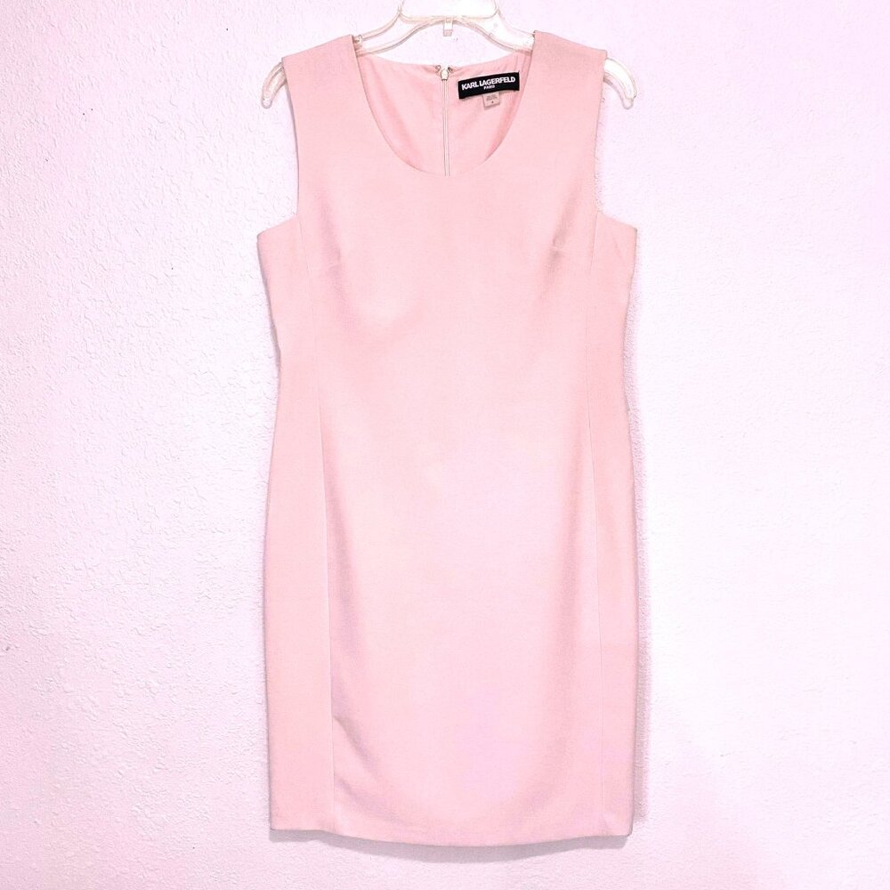 Karl Lagerfeld Women's Sheath Sleeveless Dress Pale Pink Size 8